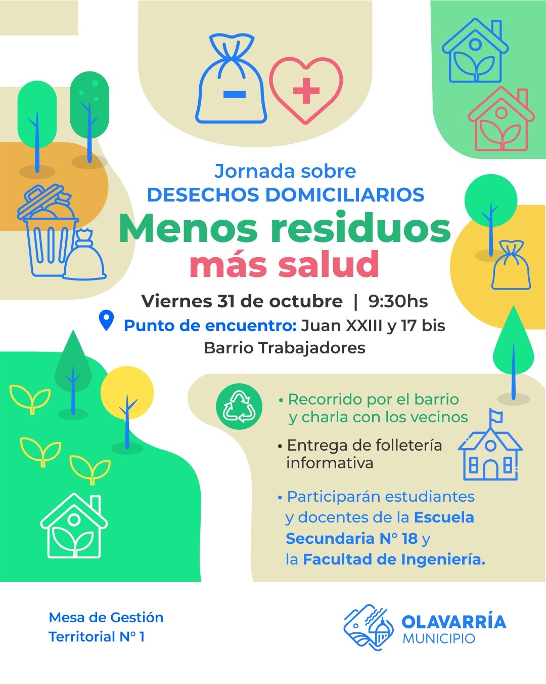 El Municipio impulsa la jornada Menos Residuos, Más Salud, en el marco de las Mesas de Gestión Territorial – Municipio de Olavarría
